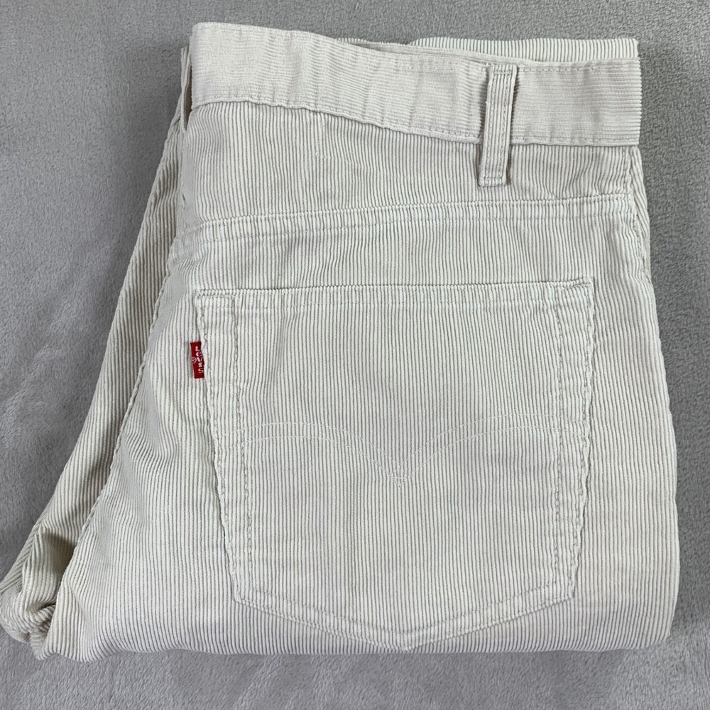 Vintage Levi's 505 Corduroy Pants Mens 38x32 Cream Regular Fit Straight Leg Y2K